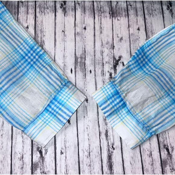 Lilly Pulitzer Sea View Button Down Top Beach Day Plaid - Picture 7 of 9